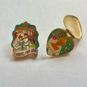 Disney Cinderella Happily Ever After Wedding Enamel Pin Set of Two